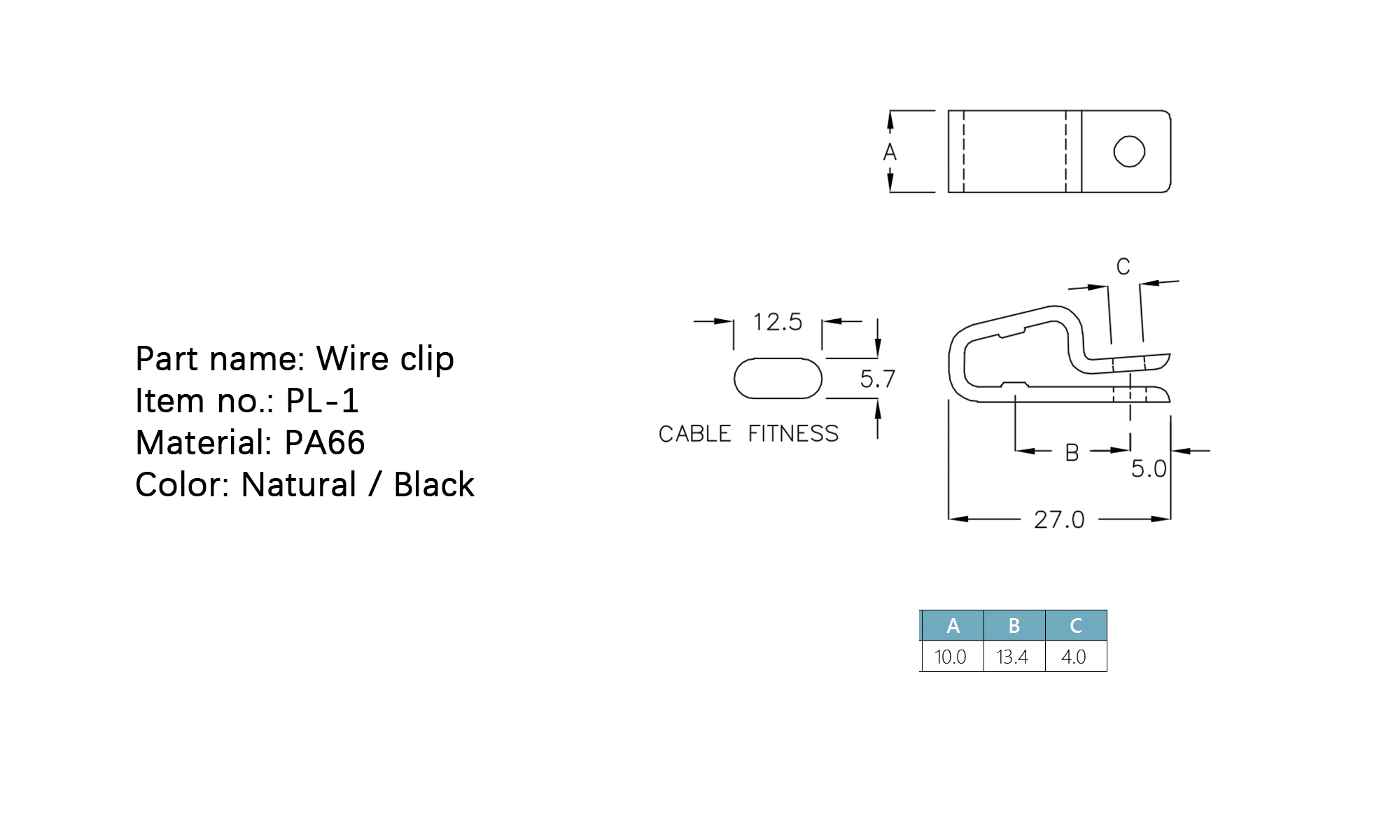 Wire clip PL-1